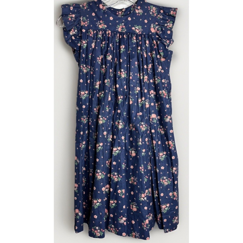 SIMI Size 6‎ Vintage Girl Dress Blue Ruffle Floral Cottagecore Easter